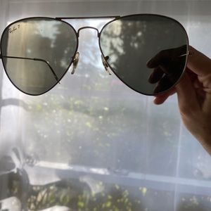 Ray Ban RB3025 Large Aviator, Gold Frame Grey lens